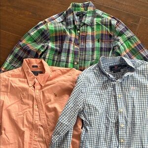 Vineyard Vines Kids Button Down Shirts - Green Plaid, Peach, Blue Gingham